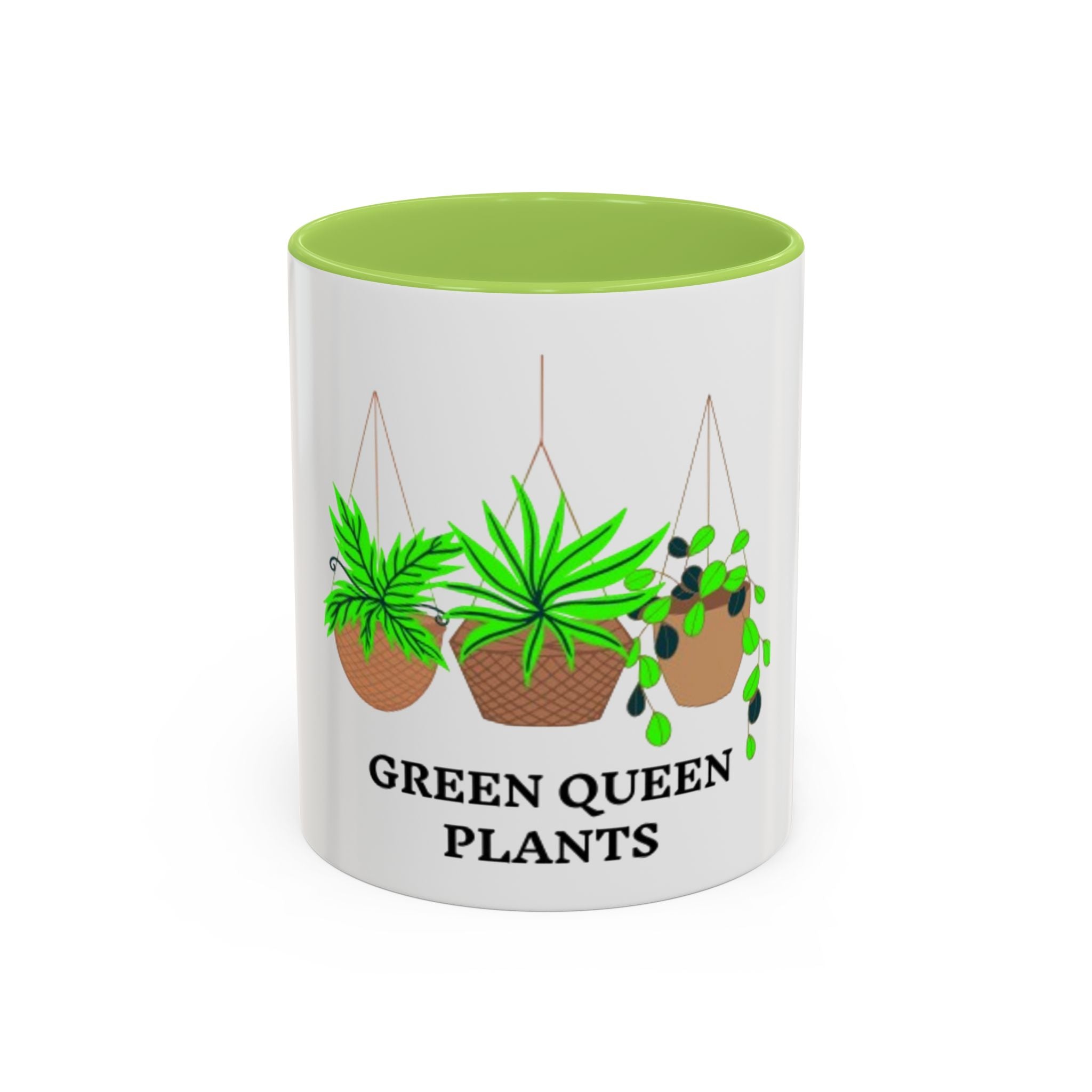 Green Queen Plants Accent Coffee Mug – Plant Lover Ceramic Mug (11/15oz)