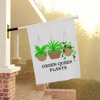 Garden Flag — "Green Queen Plants" Hanging Garden Banner for Plant Lovers