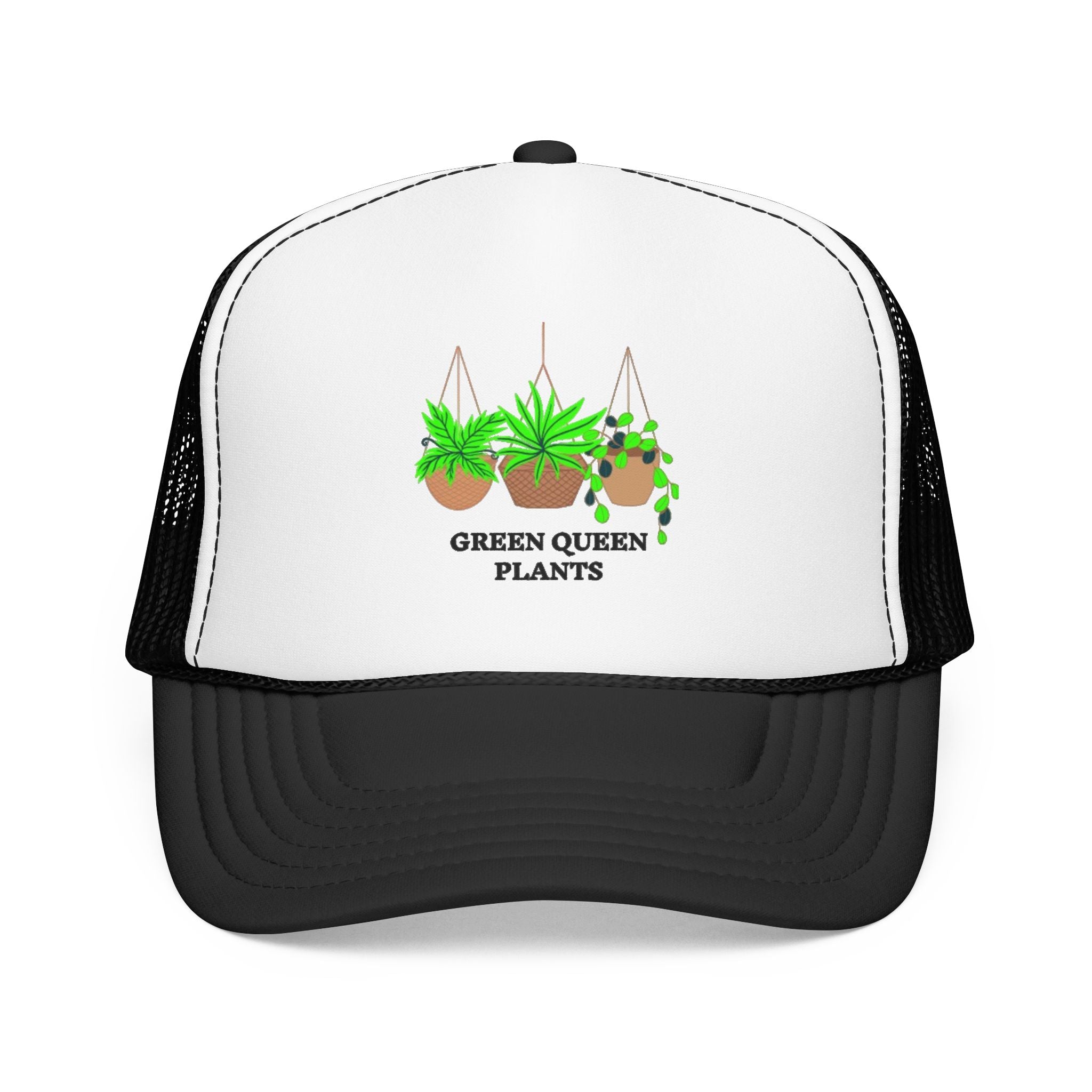 Plant Lover Trucker Hat — "Green Queen Plants" Foam Mesh Cap