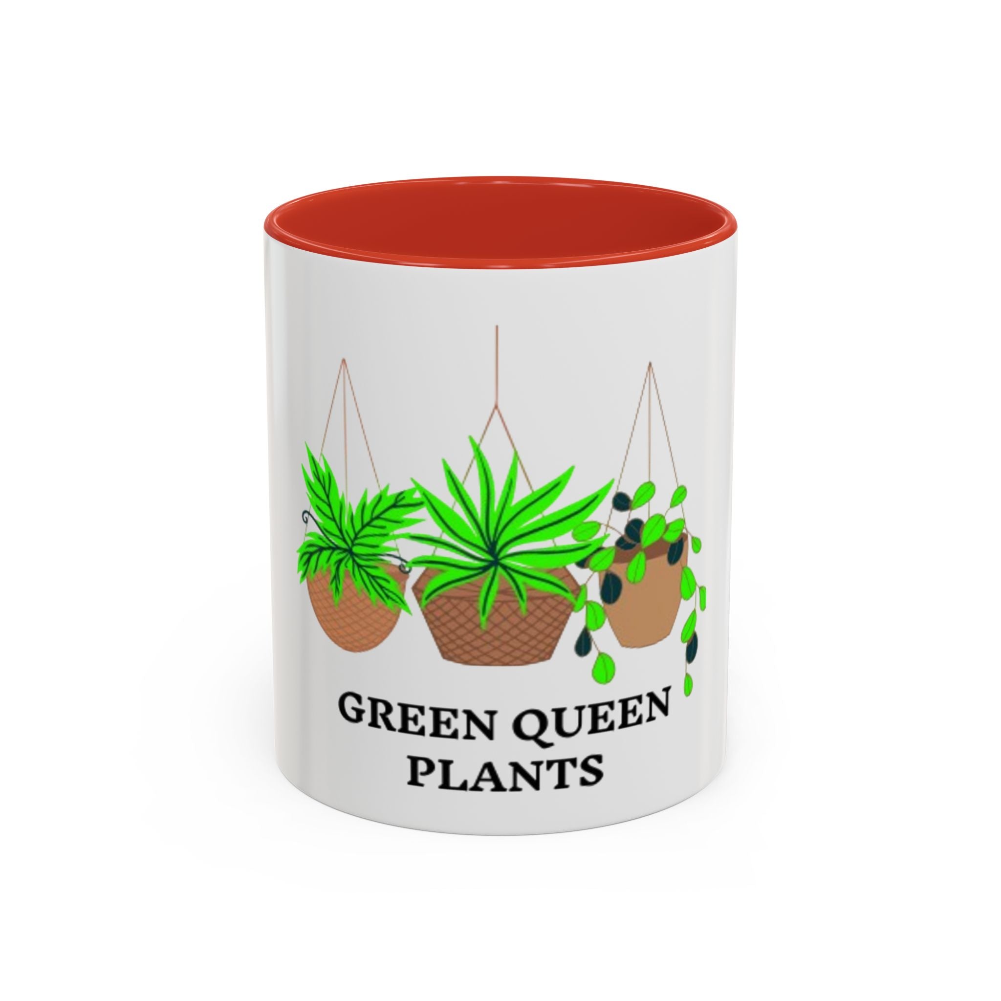 Green Queen Plants Accent Coffee Mug – Plant Lover Ceramic Mug (11/15oz)