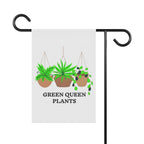 Garden Flag — "Green Queen Plants" Hanging Garden Banner for Plant Lovers