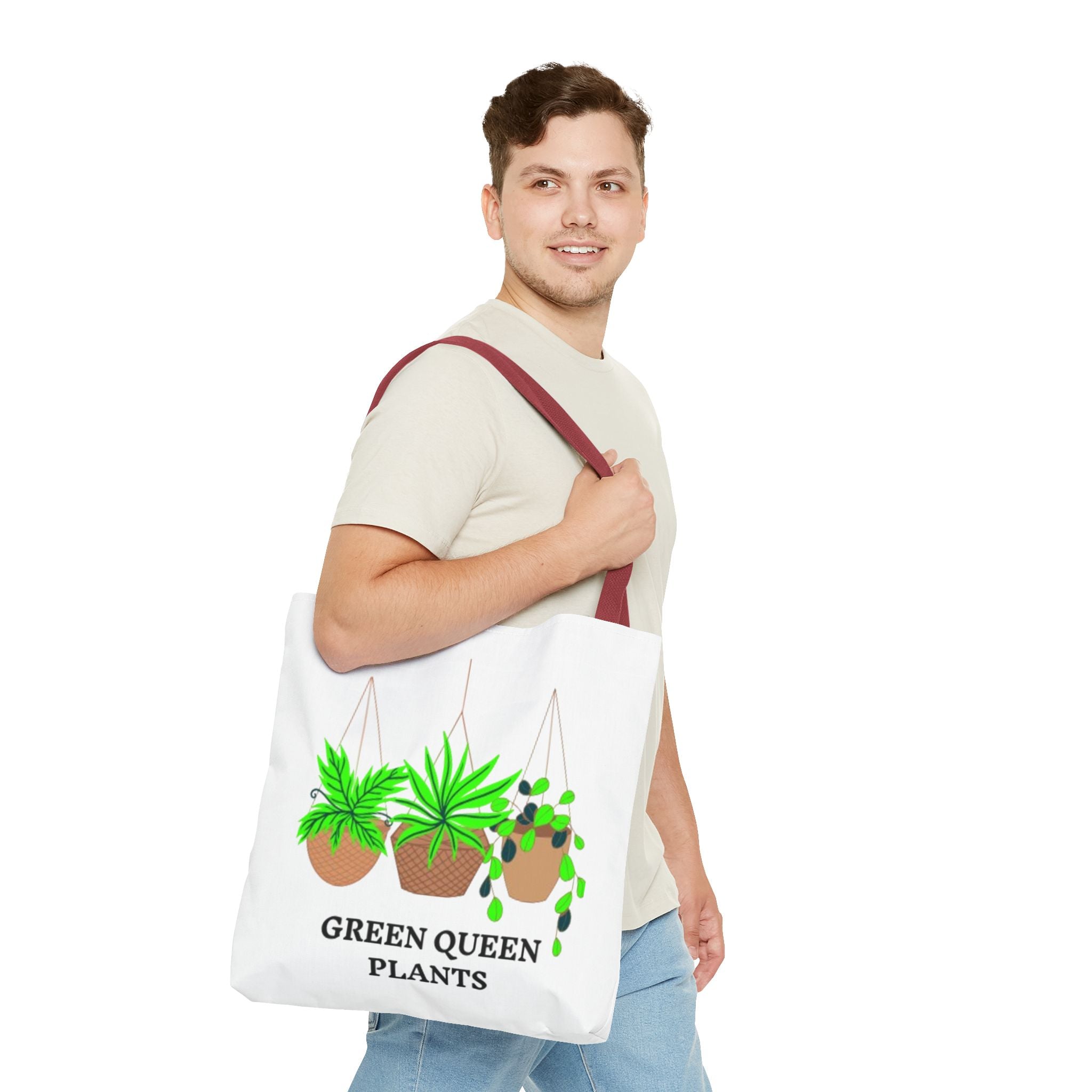 Tote — Green Queen Plants Hanging Houseplant Illustration Tote Bag