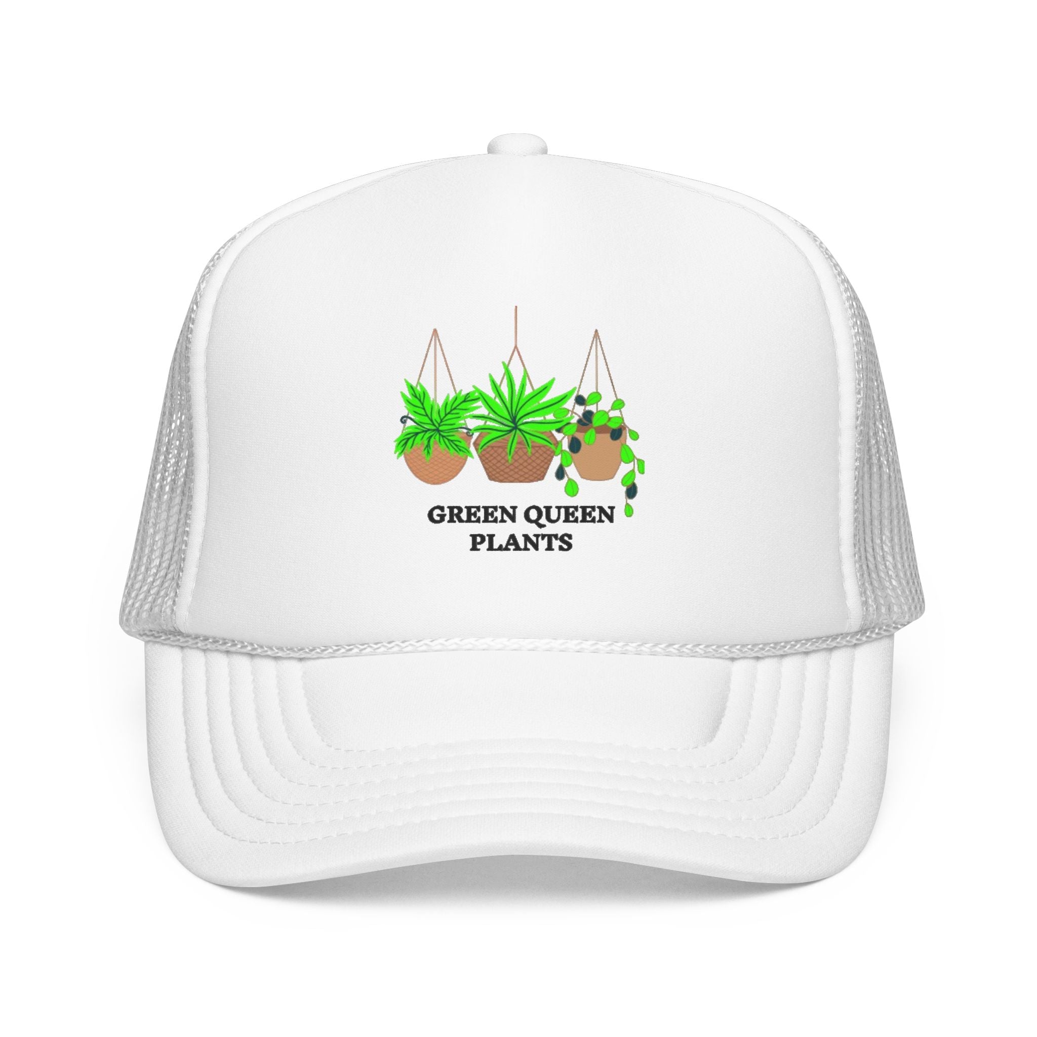Plant Lover Trucker Hat — "Green Queen Plants" Foam Mesh Cap