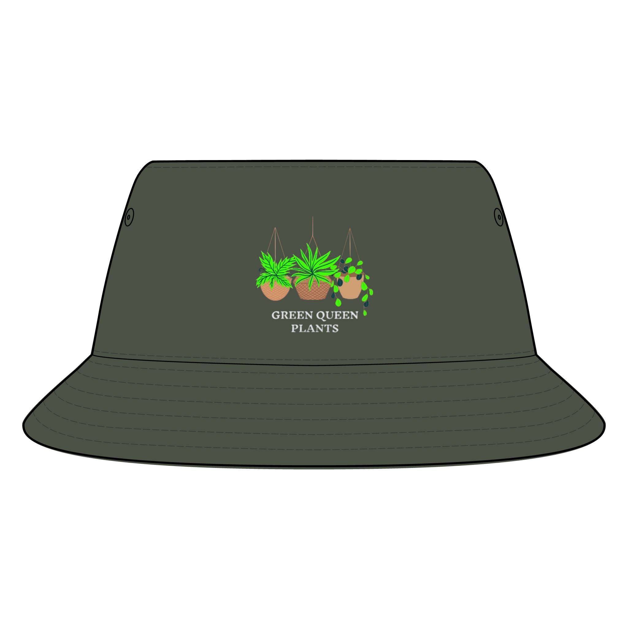 Green Queen Plants Bucket Hat — Sustainable Plant Lover’s Sun Hat