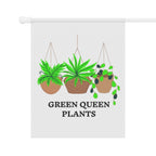 Garden Flag — "Green Queen Plants" Hanging Garden Banner for Plant Lovers