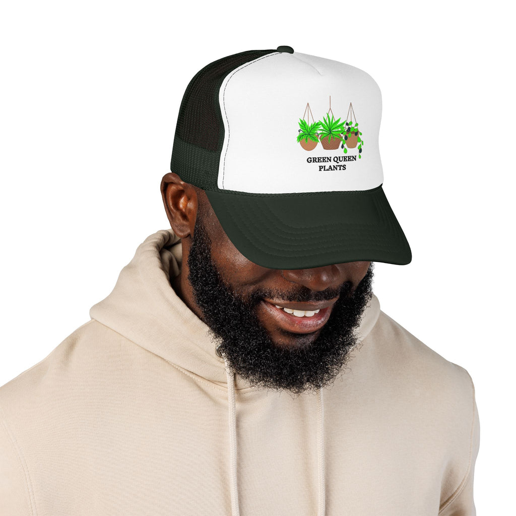 Plant Lover Trucker Hat — "Green Queen Plants" Foam Mesh Cap