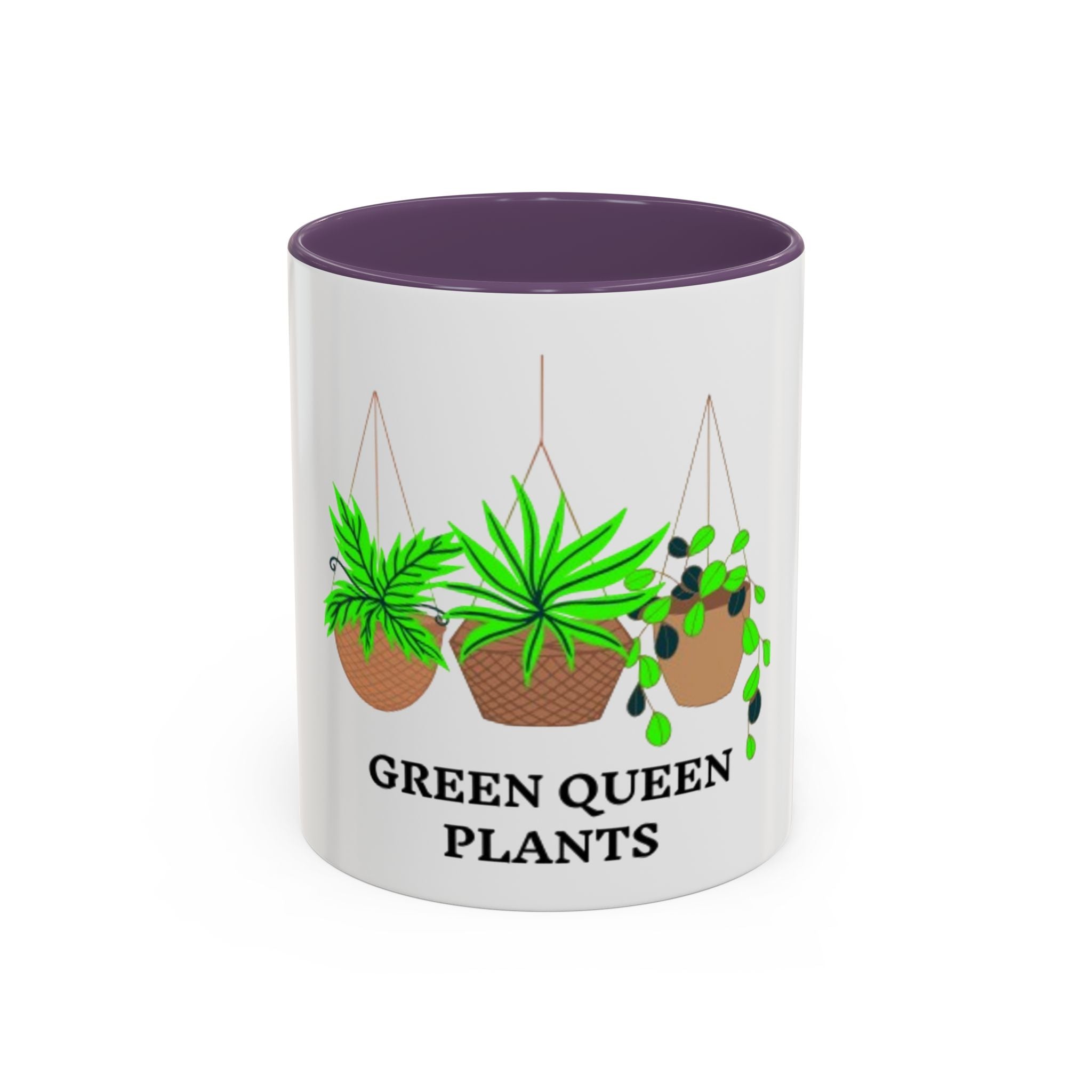 Green Queen Plants Accent Coffee Mug – Plant Lover Ceramic Mug (11/15oz)