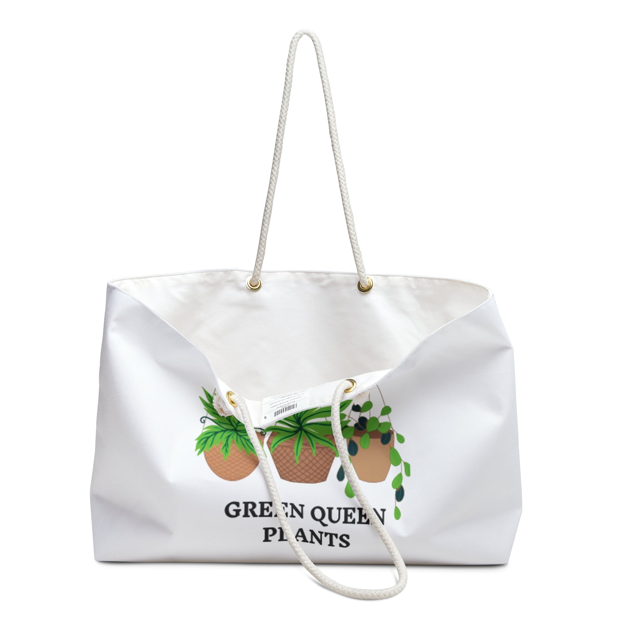 Green Queen Plants Weekender Bag — Botanical Hanging Planters Tote for Plant Lovers