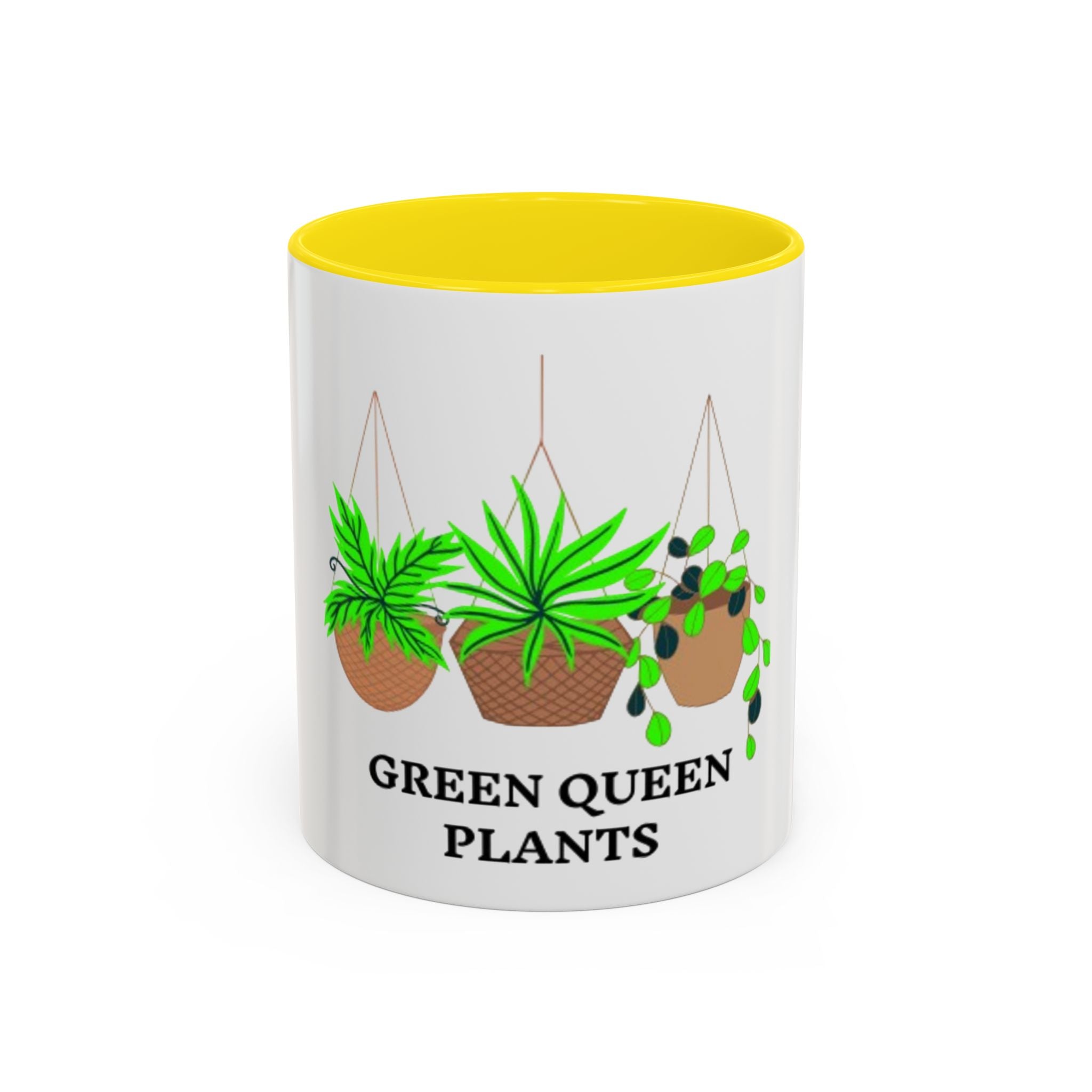 Green Queen Plants Accent Coffee Mug – Plant Lover Ceramic Mug (11/15oz)