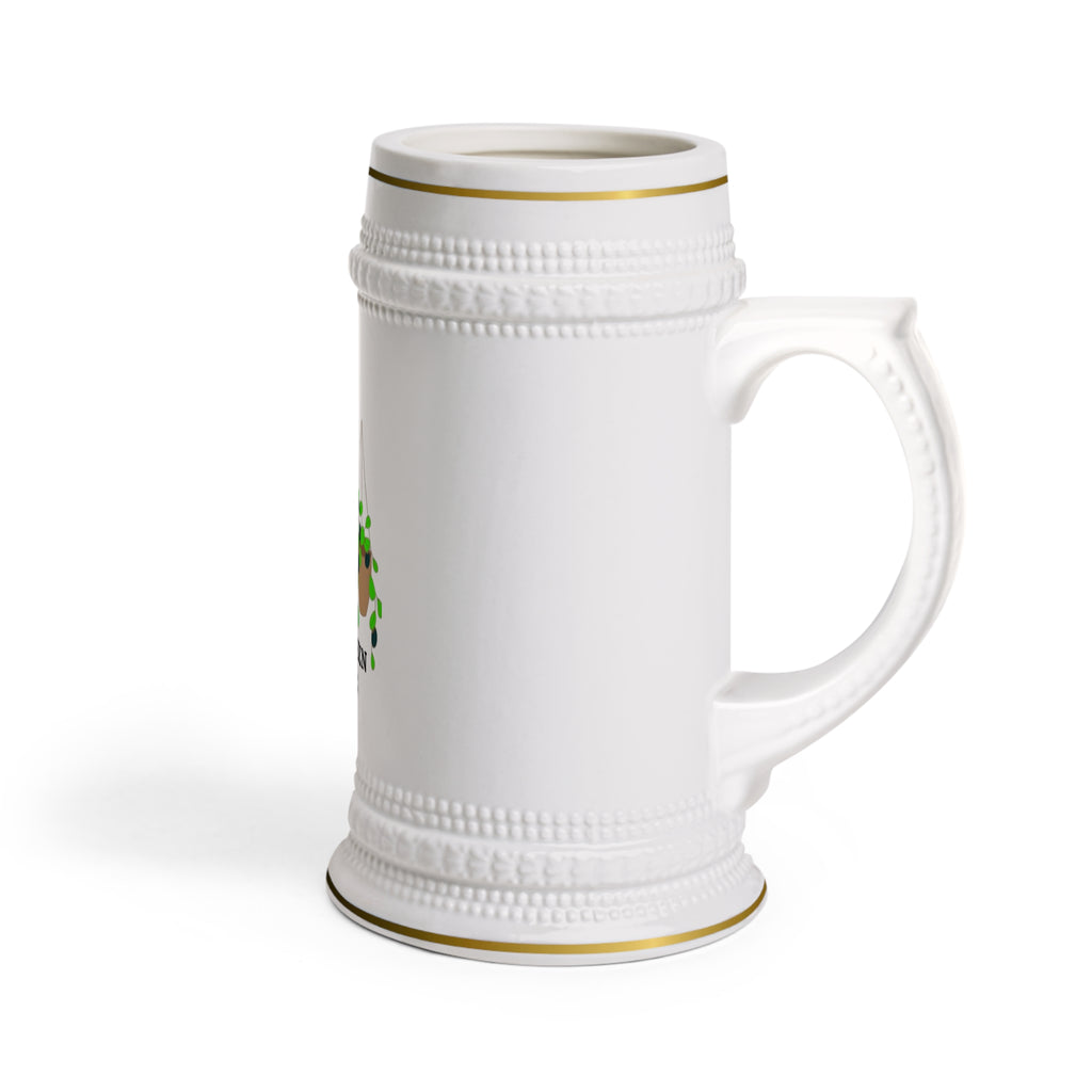 Green Queen Plants Beer Stein — Ceramic Hanging Plant Mug for Plant Lovers