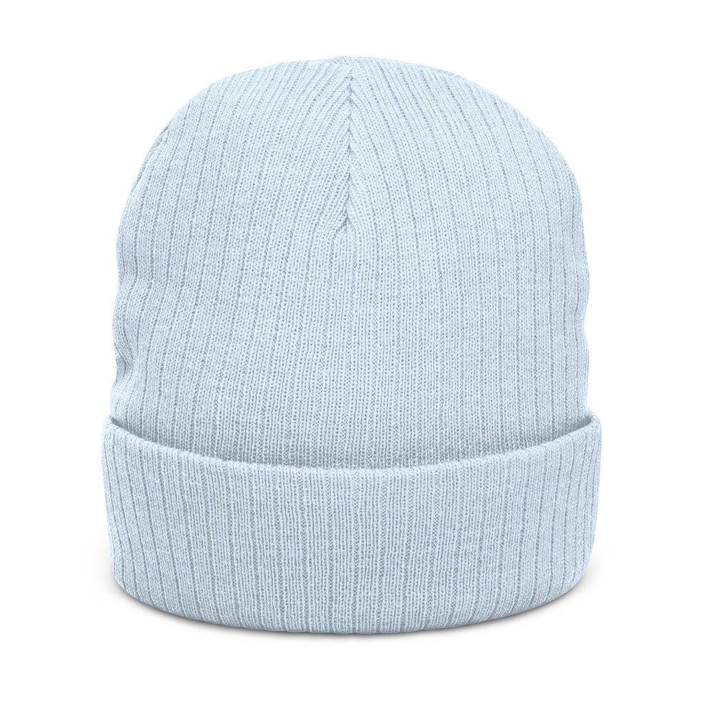 Embroidered Olive Tree Ribbed Knit Beanie — Cozy Nature-Inspired Winter Hat