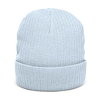 Embroidered Olive Tree Ribbed Knit Beanie — Cozy Nature-Inspired Winter Hat