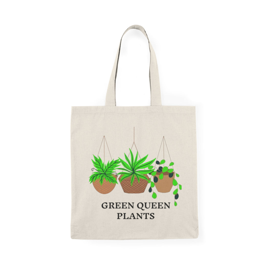 Green Queen Plants Tote Bag - Natural Canvas Plant Lover Shopper