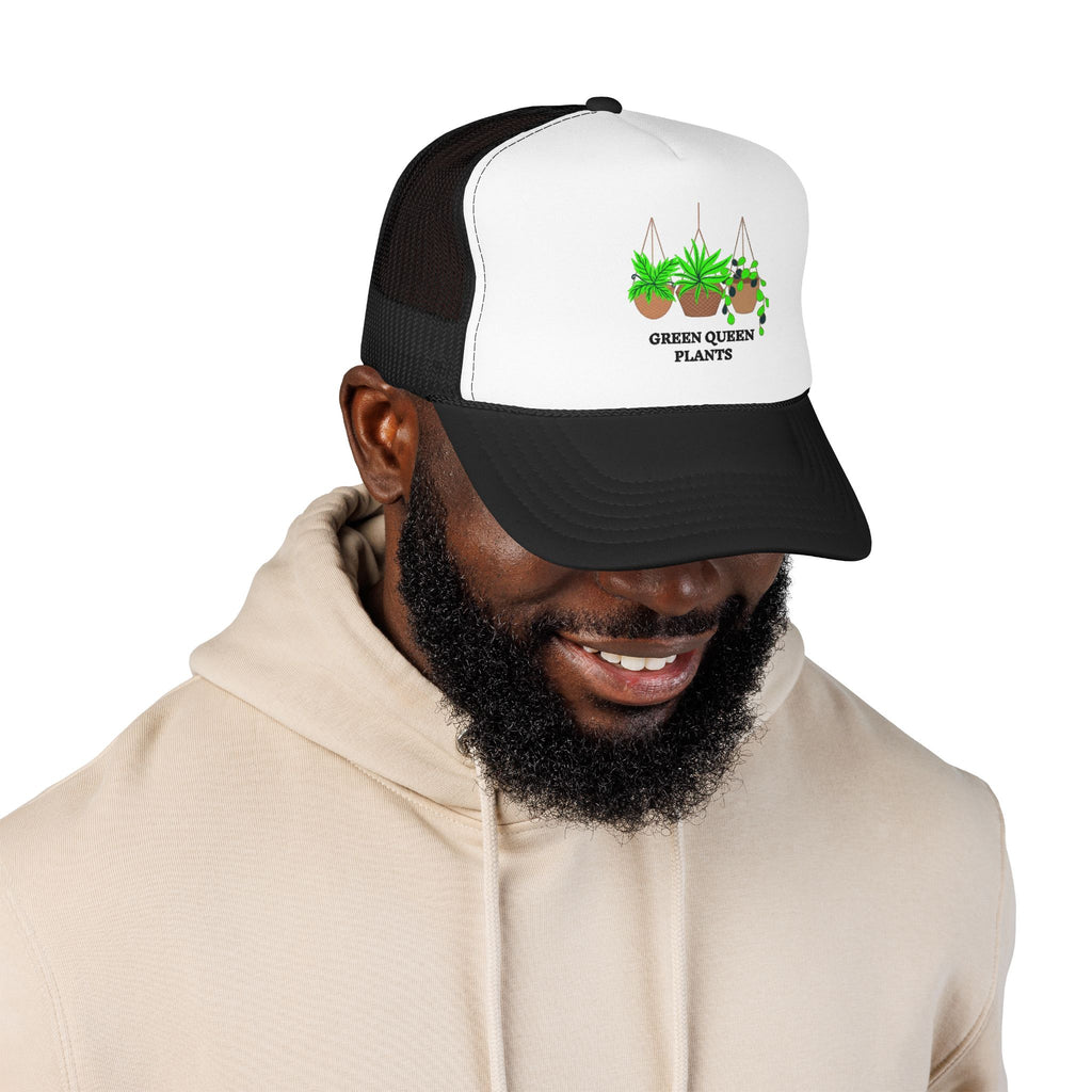 Plant Lover Trucker Hat — "Green Queen Plants" Foam Mesh Cap