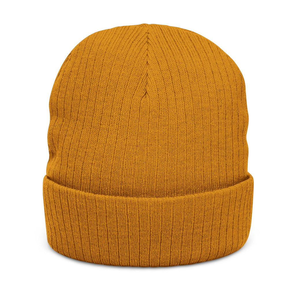 Embroidered Olive Tree Ribbed Knit Beanie — Cozy Nature-Inspired Winter Hat