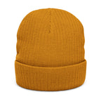 Embroidered Olive Tree Ribbed Knit Beanie — Cozy Nature-Inspired Winter Hat
