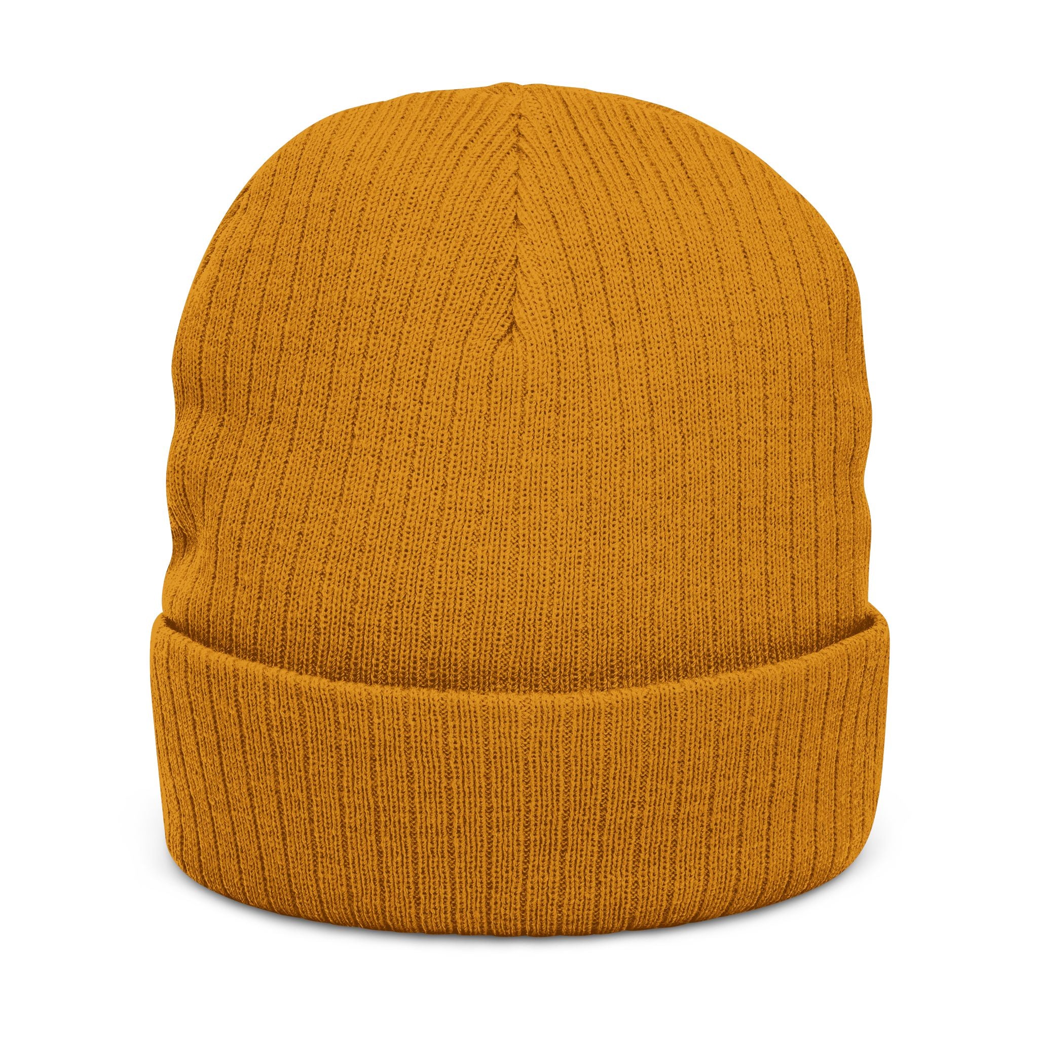 Embroidered Olive Tree Ribbed Knit Beanie — Cozy Nature-Inspired Winter Hat