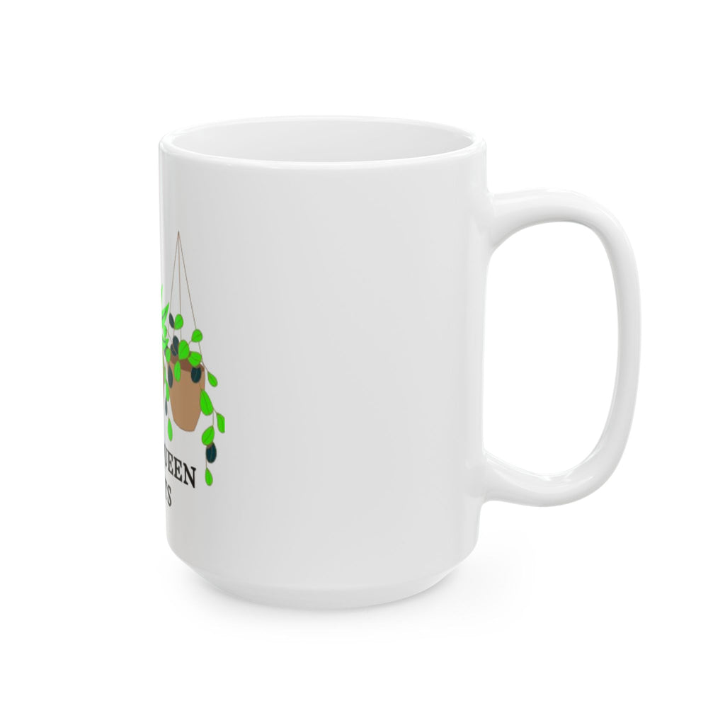 Green Queen Plants Ceramic Mug — Hanging Houseplant Coffee Cup (11oz, 15oz)