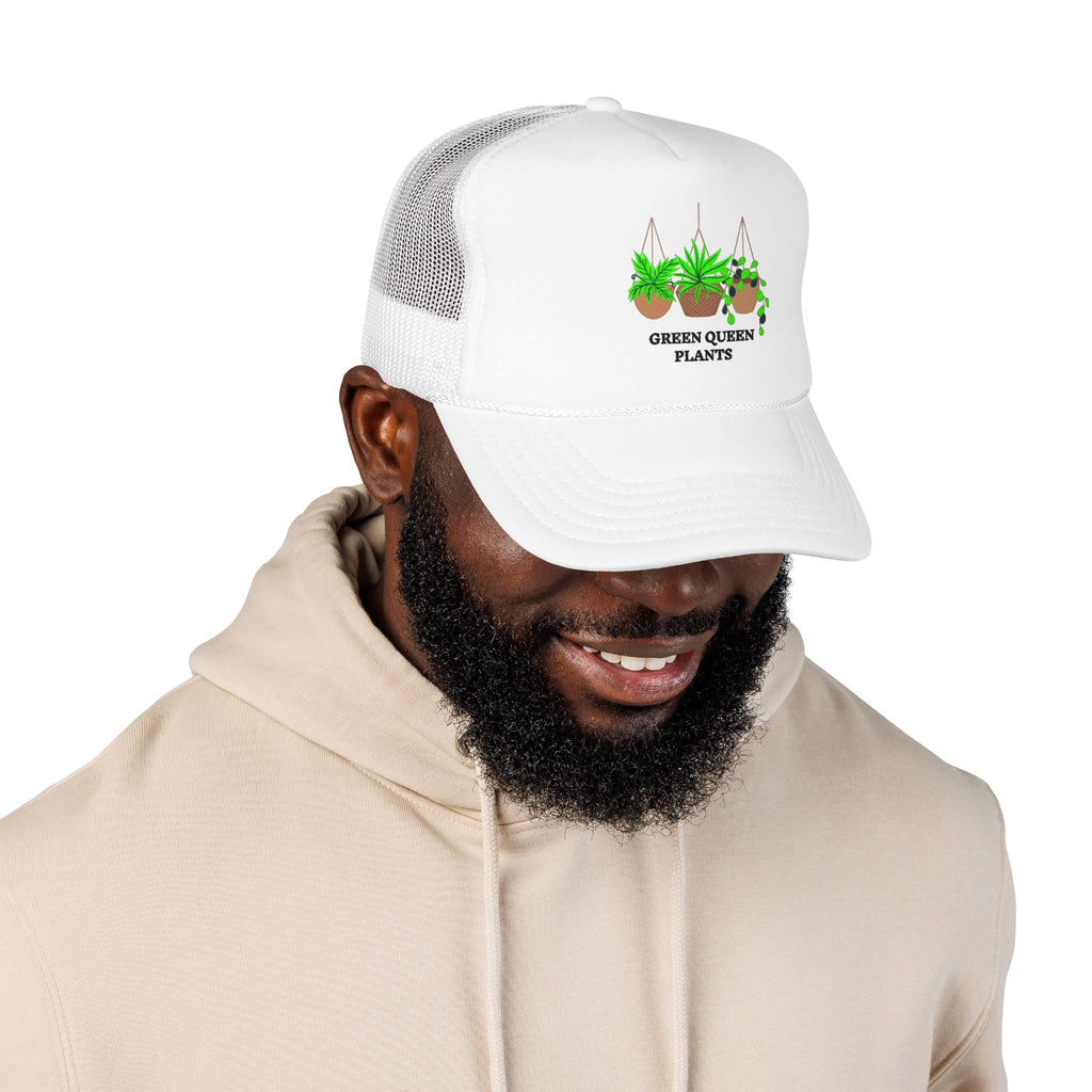 Plant Lover Trucker Hat — "Green Queen Plants" Foam Mesh Cap