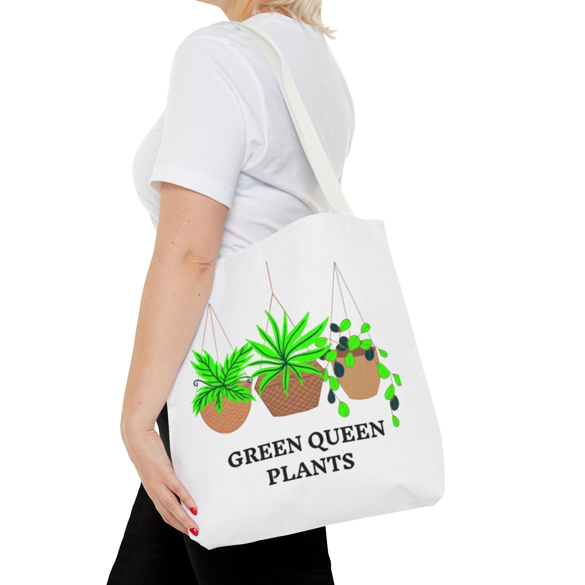 Tote — Green Queen Plants Hanging Houseplant Illustration Tote Bag