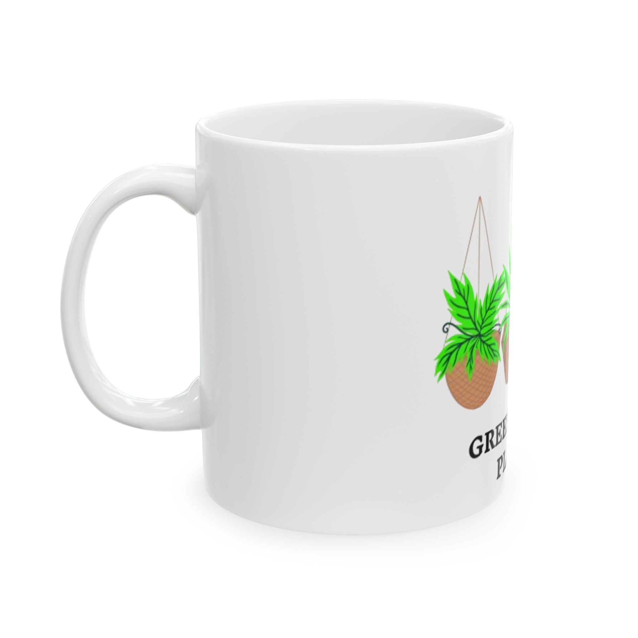 Green Queen Plants Ceramic Mug — Hanging Houseplant Coffee Cup (11oz, 15oz)