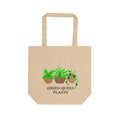 Green Queen Plants Tote Bag — Eco-Friendly Canvas Plant Lover Reusable Shopper