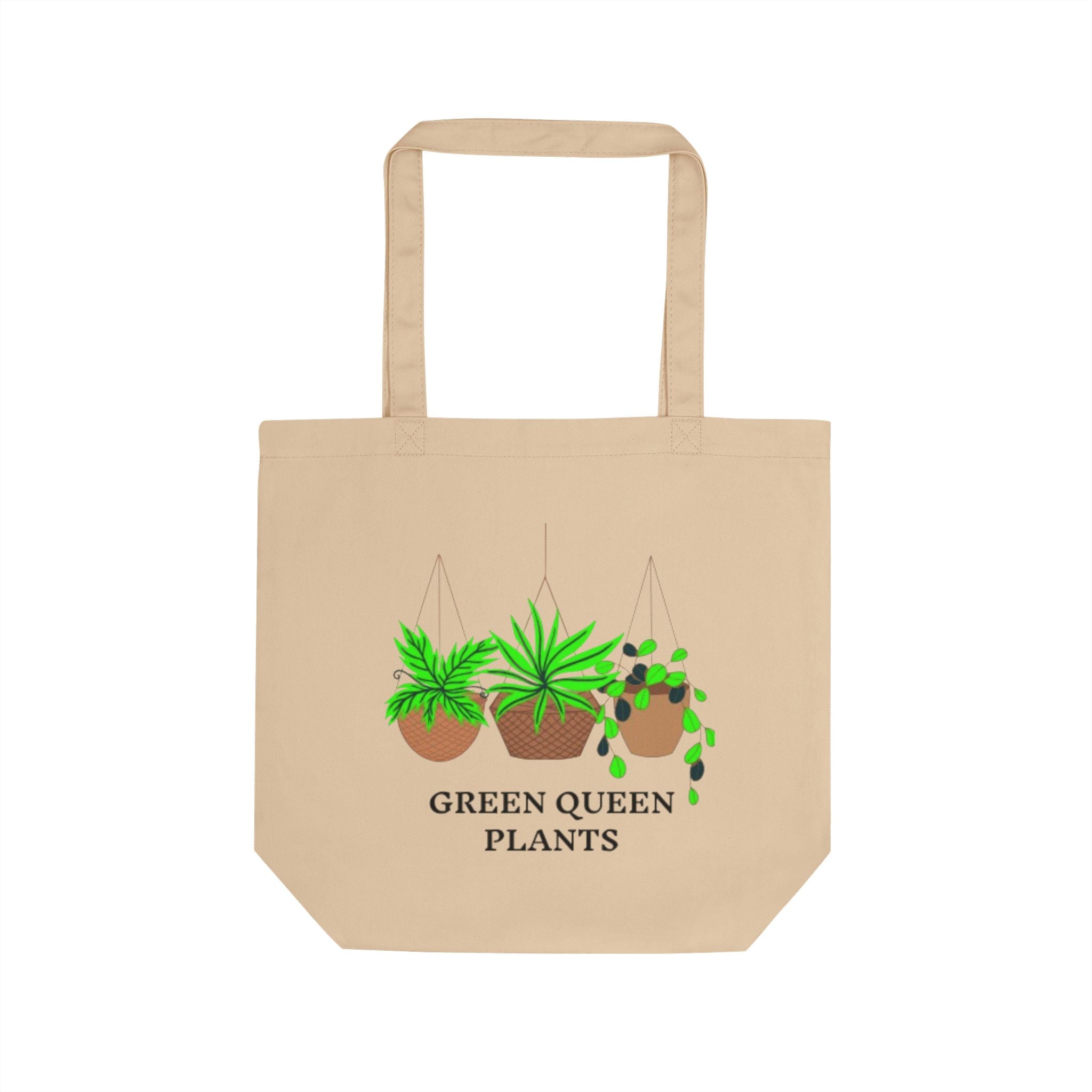 Green Queen Plants Tote Bag — Eco-Friendly Canvas Plant Lover Reusable Shopper