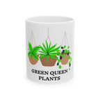 Green Queen Plants Ceramic Mug — Hanging Houseplant Coffee Cup (11oz, 15oz)