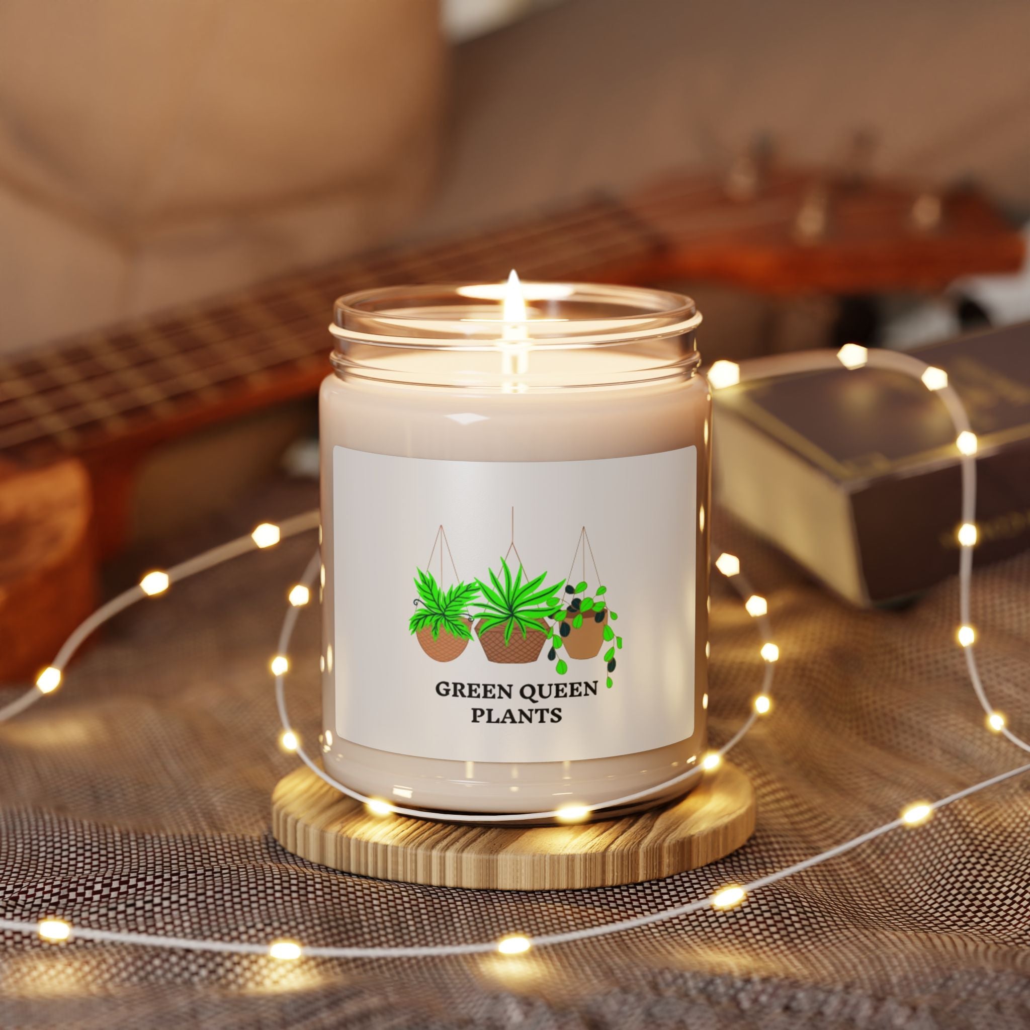 Green Queen Plants Scented Soy Candle — 9oz Jar Candle for Plant Lovers